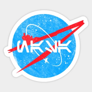 Retro Aurebesh NASA Sticker